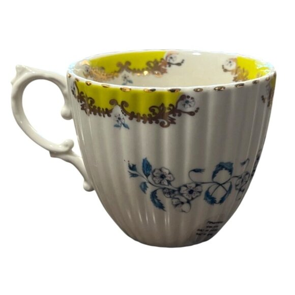 Anthropologie Nature Table Teacup By Lou Rota With Bee Floral Design - Picture 1 of 6